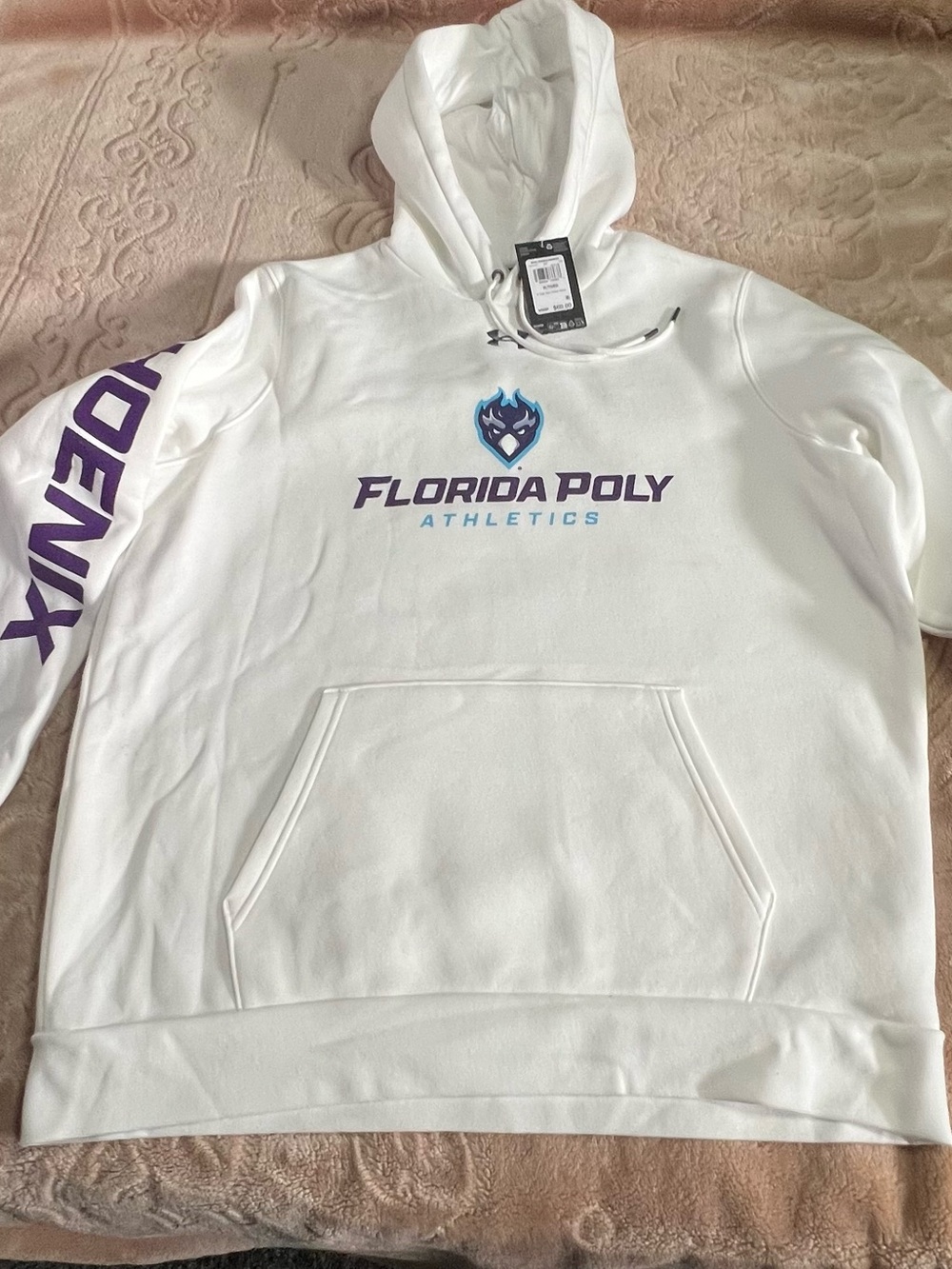 Under Armour White Hoodie with Black Logo
